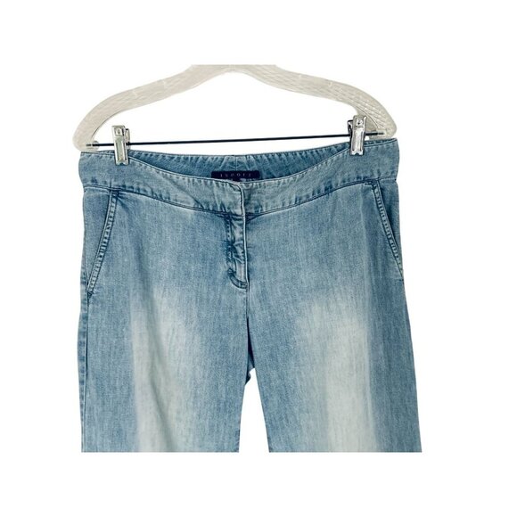 THEORY Jeans Wide Leg Cotton Denim Light Blue Size 10 - Picture 3 of 10